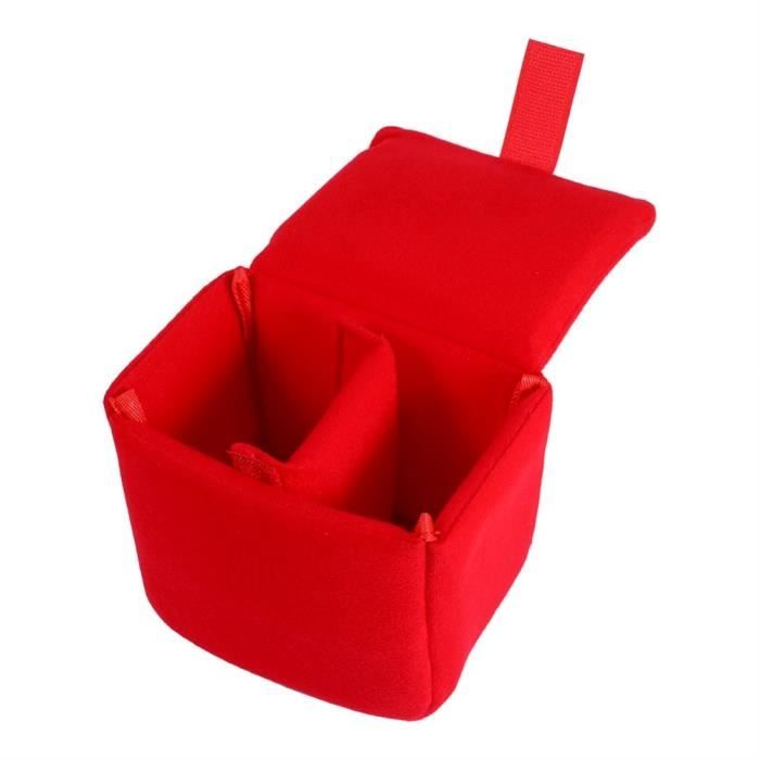 Rouge -DLSR caméra sac étui rembourré antichoc doux petit appareil photo sac insérer pochette couverture protéger diviseur accessoir