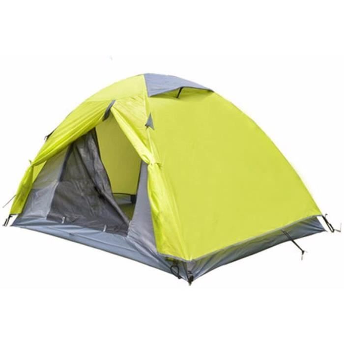 SJQKAtente de plein air 2 personnes du camping eacutequipeacutee de double pont daluminium trois saisons professionnelles les po392
