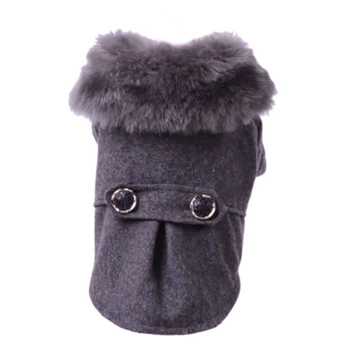 Manteau Blouson,Vêtements d'automne hiver pour chiens Manteau de laine pour chien,veste pour chien mignon,2 couleurs - Type Gris-L