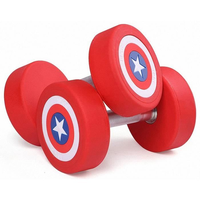 HALTERE AFDLT 2PCS Haltère America Captain Rubber Dumbbel Poids d'haltères Équipement d'exercice Dumbell Se180