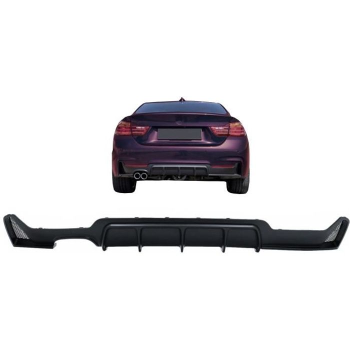 Diffuseur pour BMW Série 4 F32 F33 F36 13-19 M Look Gauche Double Sortie Noir