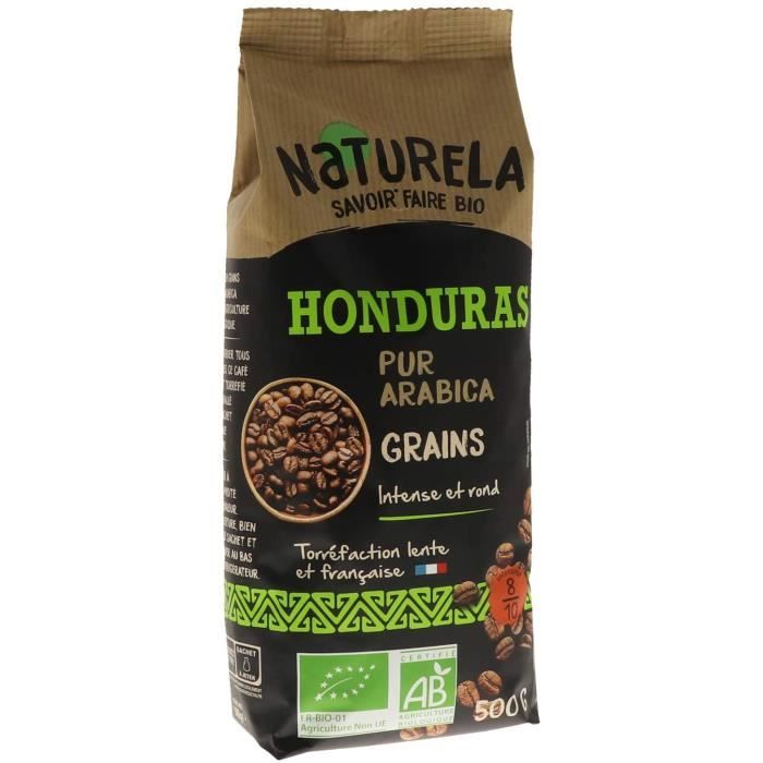 Naturela Café Grains Bio Honduras Pur Arabica - 500 g
