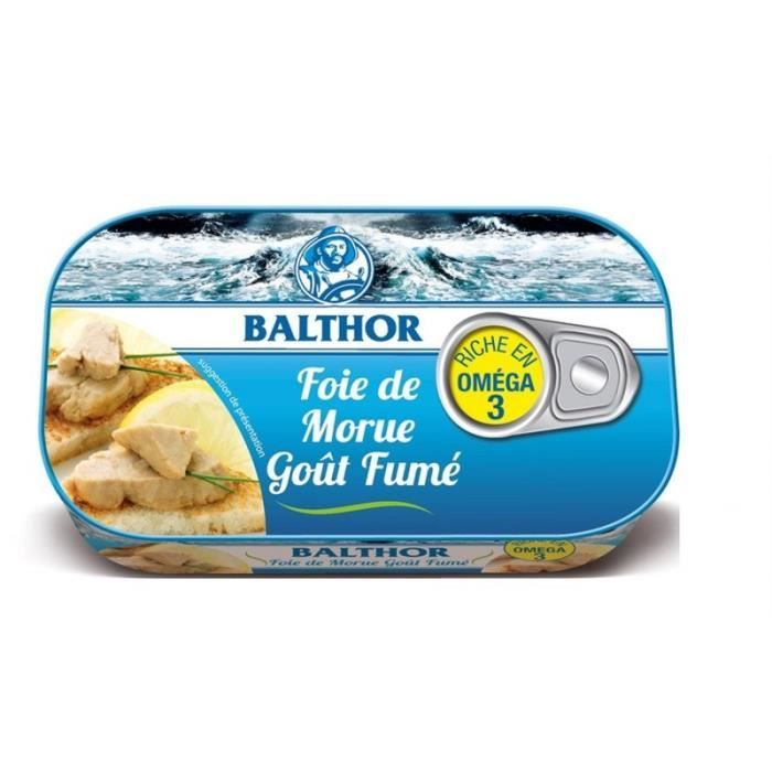 BALTHOR - Foie De Morue Gout Fumé 123G - Lot De 4