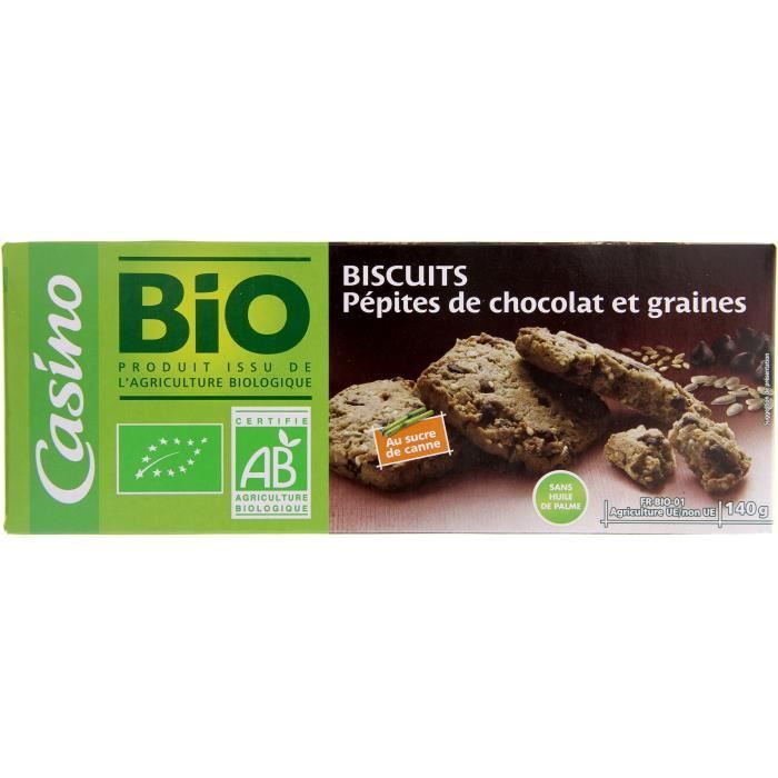 Biscuits aux pépites de chocolat et graines BIO - 140 g