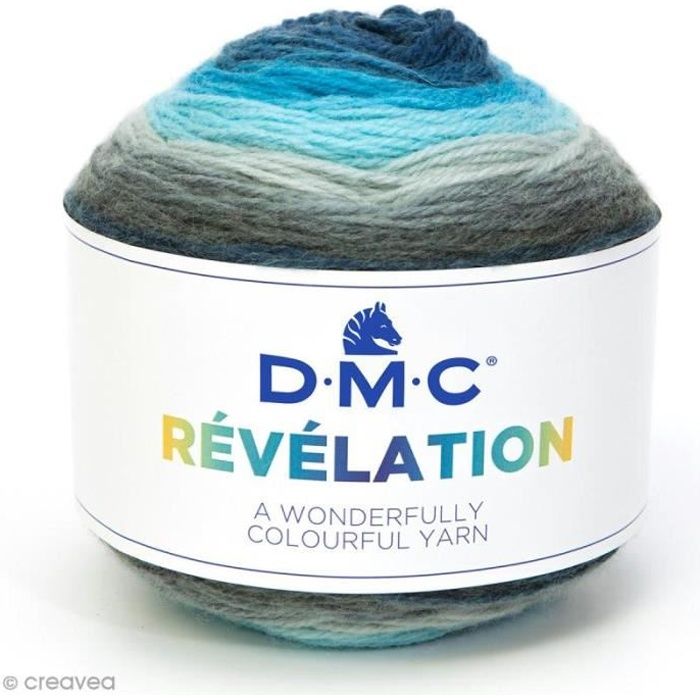 Laine Révélation Multicolore DMC - 150 g Laine Multicolore Révélation, de DMC :Coloris Glacier 204Matière : 20% laine 80% acrylique