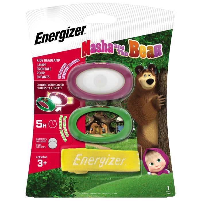 Lampe frontale Ampoule LED Energizer Mascha und der Bär à pile(s) 28 g lilas, vert, jaune