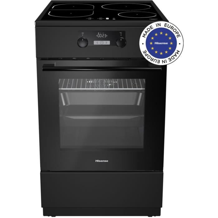 Hisense HI55222BB Cuisinière table induction - 4 foyers dont 2 bridgeables - four électrique - catalyse - 70L - Classe A