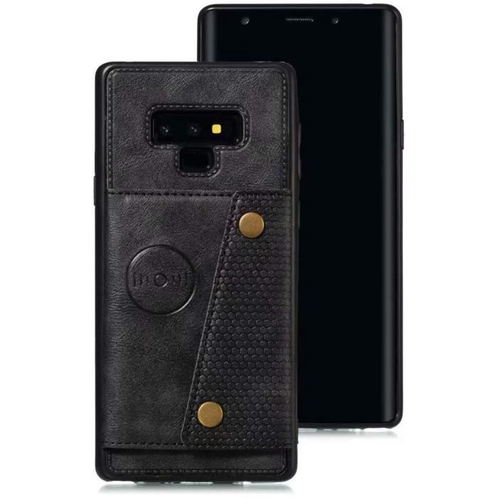 Coque Samsung Galaxy Note 9, Etui en Cuir de Téléphone Emplacement de Cartes Coque + Film de Protection d’écran Téléphone PoNC
