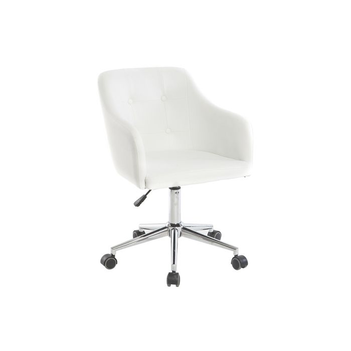 Miliboo - Fauteuil de bureau design PU blanc BALTIK