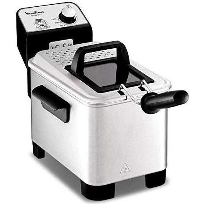 Moulinex Easy Pro 3 L Friteuse classique 2 300 W 2 niveaux de cuisson thermostat réglable 2 L 600 g Argenté
