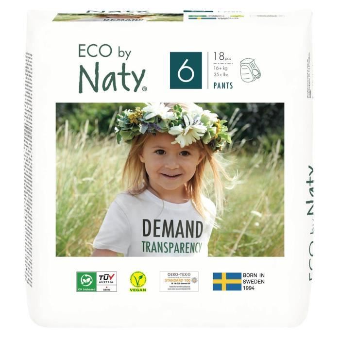 NATY Culottes d'apprentissage - Taille 6 - > 16 kg - Lot de 18