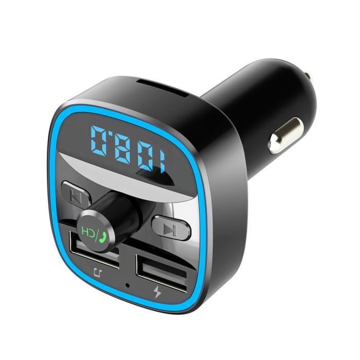 PRUMYA Transmetteur fm Bluetooth, Voiture Chargeur Lecteur MP3, Adaptateur Radio Sans Fil Kit Émetteur,T25