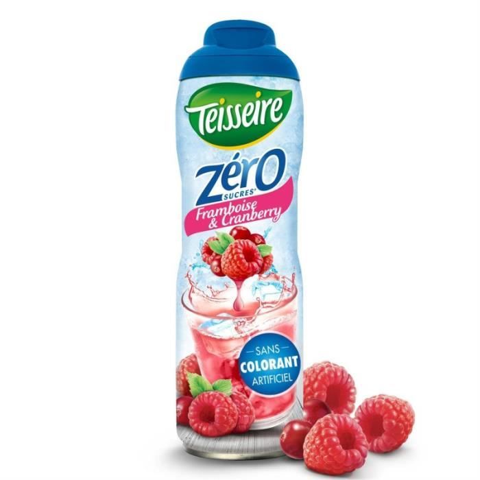 TEISSEIRE - Zéro 0% De Sucre Framboise Cranberry 60Cl - Lot De 4