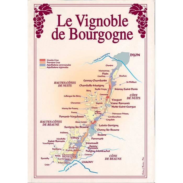 Torchon vignoble de bourgogne