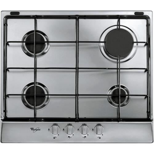 Whirlpool AKR 350-IX, Intégré, Cuisinière à gaz, Acier inoxydable, Acier inoxydable, 1750 W, Rotatif