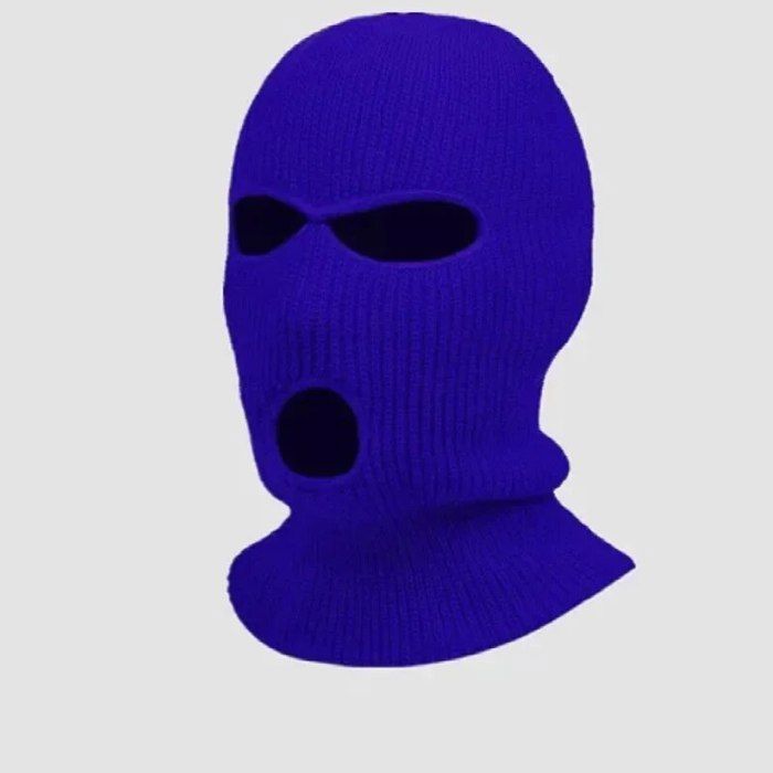 Masque De Ski 3 Trous - Coupe-vent Et Chaud - Pour Ski, Moto, VTT - Tissu Polyester Extensible - 14