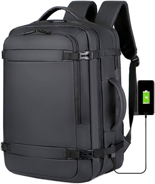 Sac a Dos Bagage Cabine 45x36x20 easyjet Extensible Sac a Dos Voyage Port USB Nylon Sacoche Ordinateur Portable 17 Pouces. Z4123