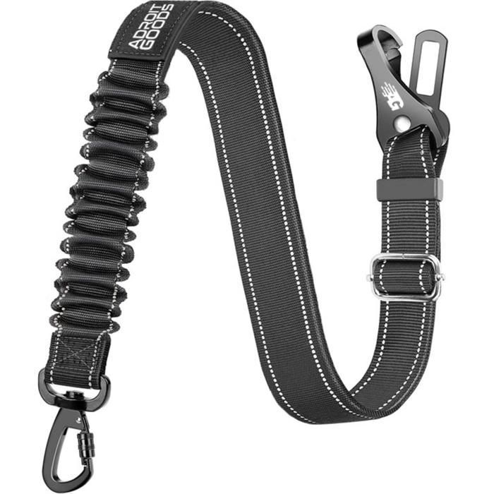 Meilleurs prix pour AdroitGoods Ceinture de voiture pour chien Absorbant les chocs - système de clic et crochet - Ajustable