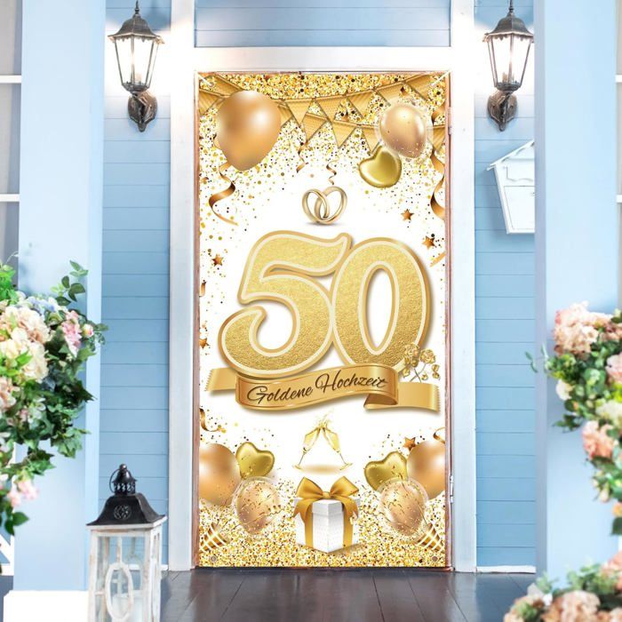 Spirales Dorées Pour Décoration Fête - Lot De 30, Chiffre 50 Inclus, Guirlande à Suspendre, Anniversaire, Mariage