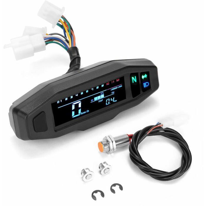 Mini compteur numrique LCD pour moto compteur de vitesse et tachymtre pour moteur lectrique couleurs multiples Largeight