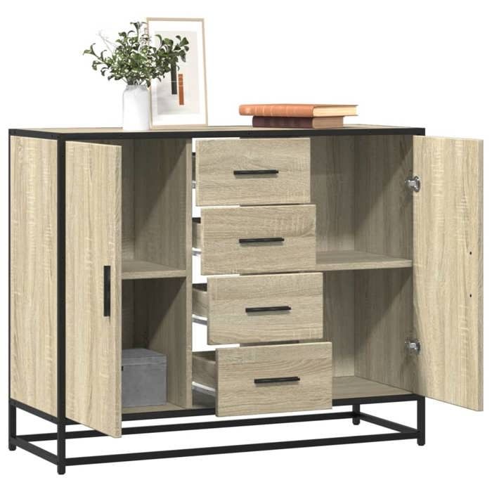 vidaXL Buffet chêne sonoma 92x35x76 cm bois dingénierie meuble de rangement meuble de rangement de cuisine meuble de 3300826