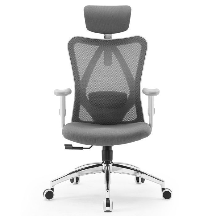 SIHOO M18 Chaise de Bureau Ergonomique avec Support Lombaire Appui-Tête et Accoudoirs Réglables Tissu Maille Respirant Gris