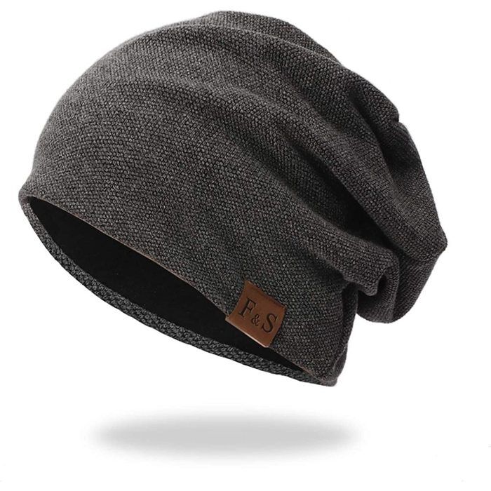 Joomouney Bonnet Homme Femme Chaud Peluche Automne Hiver Chapeau Slouch Chapeaux Doux et Confortable Tricoté Chapeau