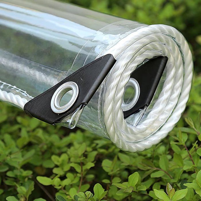 Bâche Bâche en Plastique imperméable de PVC de bâche Transparente avec des Oeillets 360g / m² (Size : 0.8m × 1.5m)
