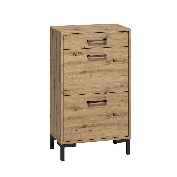 Meuble à chaussures 2 portes 1 tiroir Petits-meubles - Liora - 55 x 34 x 94cm - Bois