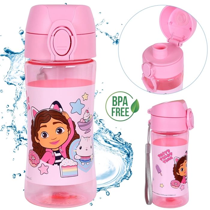 Gabbys Dollhouse BOUTEILLE DEAU avec embout GOURDE SCOLAIRE TRITAN pour filles 450ml