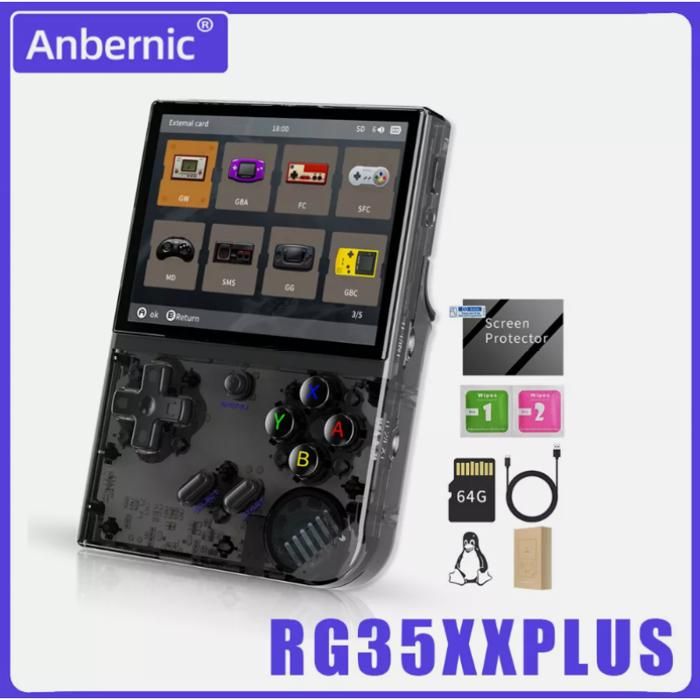 ANBERNIC RG35XX Plus console portable rétro 3.5 plein écran adaptatif 4000+ jeux JEU VIDEO CONSOLE RETRO