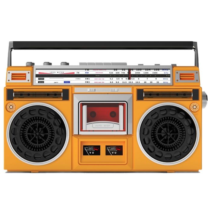 Radio Bluetooth AM/FM USB/TF lecture de cassettes qualité audio HD jaune