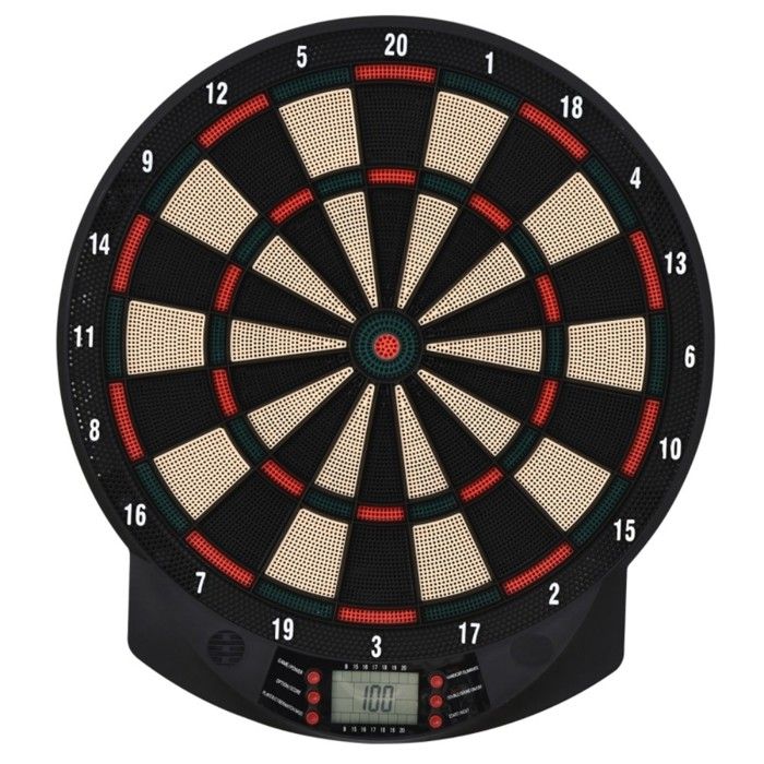 Jeu de fléchettes électronique 6 fléchettes, 30 pointes, 26 jeux, 185 scores, 8 joueurs, sons, 44x39.5x2.2 cm - Jeux - Jouets Jeu de fléchettes électronique 6 fléchettes, 30 pointes, 26 jeux, 185 scores, 8 joueurs, sons, 44x39.5x2.2 cm - Jeux - Jouets