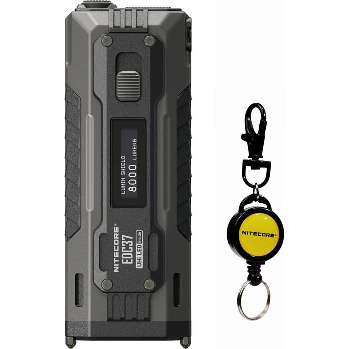 Nitecore EDC37 lampe torche tactique 8000 lm porte-clés rétractable embouts céramique noir