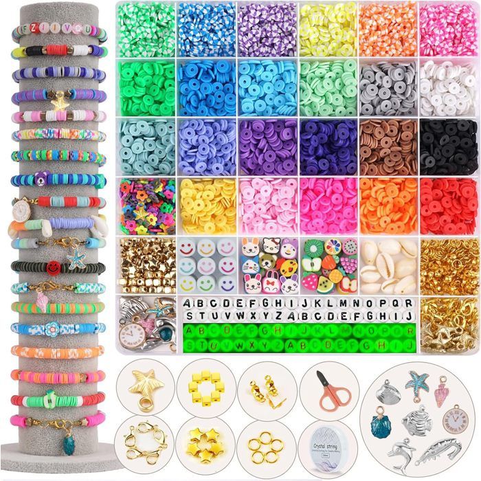 Kit Bracelets Amitié DIY Pour Filles 6-12 Ans - Création Perles Et Fils Avec Boîte Magnétique