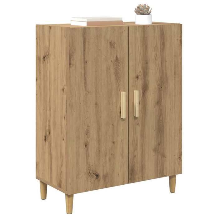 Buffet en bois dingénierie - vidaXL - Chêne artisanal - 70x34x90 cm - 2 portes - Poids maximal 60 kg