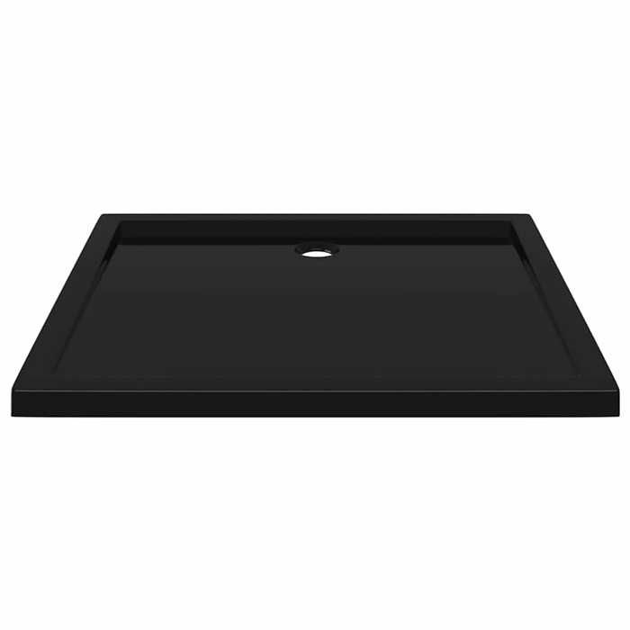 Receveur de douche rectangulaire - WIENS - ABS avec renfort en fibre de verre - Noir - 80x90x4 cm - Seuil bas