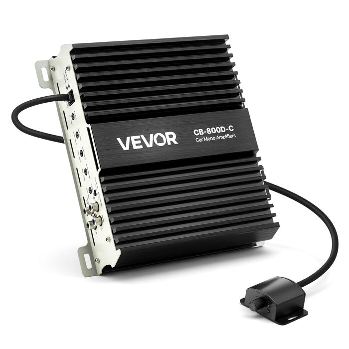 Ampli Voiture Monobloc-VEVOR-Amplificateur Audio Auto 1 Canal-Classe D-800 W RMS Max-Stable sous 1/2/4 ohms
