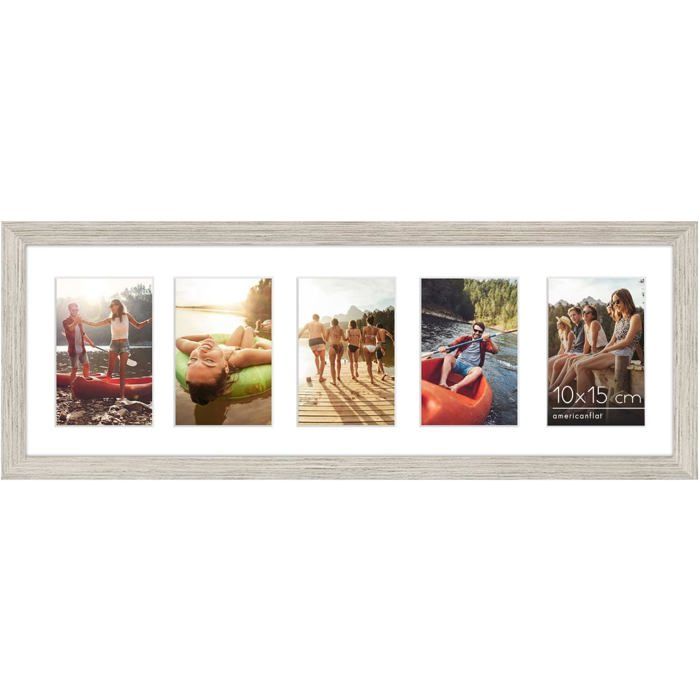 Cadre photo collage bois flotté VETOBIOL 20x60 cm Affiche cinq — free download