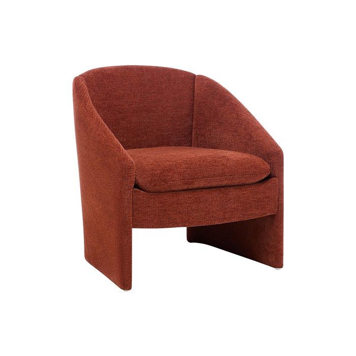 Fauteuil en tissu texturé terracotta TAROLO Fauteuil en tissu texturé terracotta TAROLO
