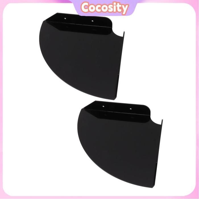 Cocosity Étagères d’angle flottantes à montage mural (transparent)2pcs Mural Flottant D’angle étagères meuble bac Transparent Noir
