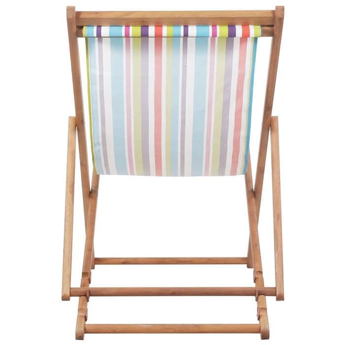 “Winter SaleTOP Chaise de jardin Multicolore - Chaise pliable de plage Tissu et cadre en bois Multicolore PRO30413
