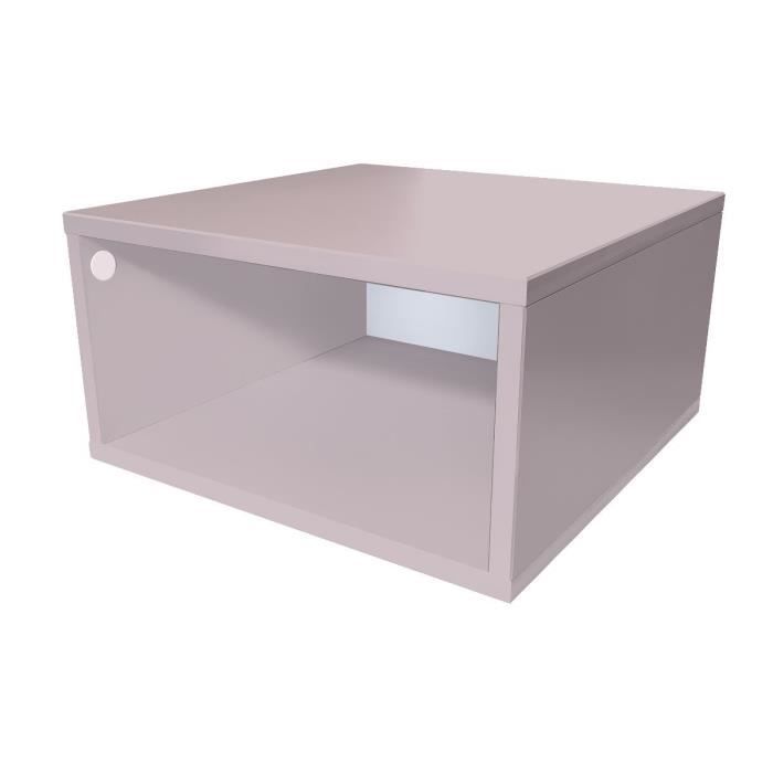cube de rangement bois largeur 50 cm - couleur - violet pastel, dimensions - 50x50