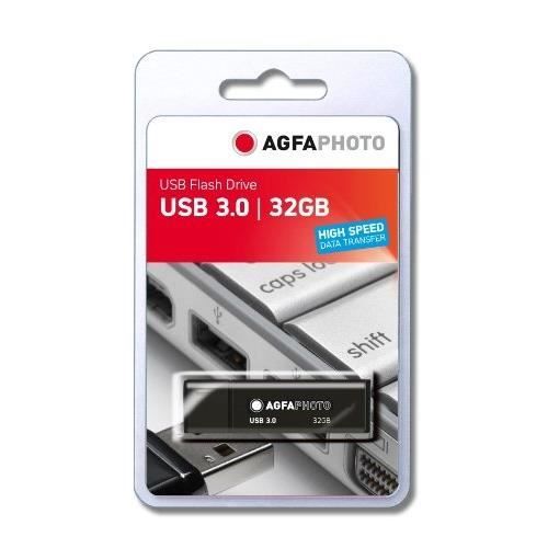 Agfa Photo Clé USB - 64 Go - USB 3.0 - Couleur Noir - Haute Vitesse