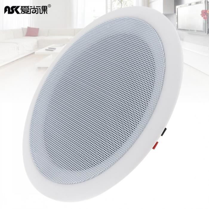 Haut-parleur De Plafond Mini 12W, 3 Pouces, Argent Aluminium - Pour Home Cinéma, Salle De Bain, Connexion Ampli Nécessaire
