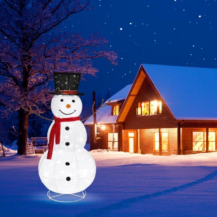 Bonhomme de neige de Noël lumineux, décoration de Noël extérieure