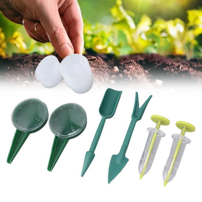Outil Semoir Manuel Réglable – 2 Pièces, Plastique Vert, 5 Niveaux, Pour Graines Fines Et Grosses, Jardinage