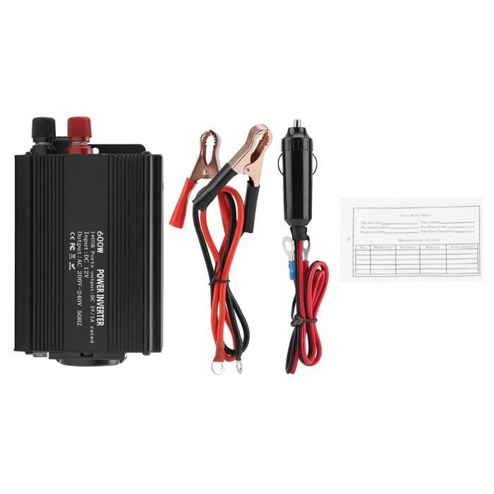 Convertisseur Onduleur 24V Vers 220V 200W - Pour Camion, Voiture, Prise USB Double + Ports USB