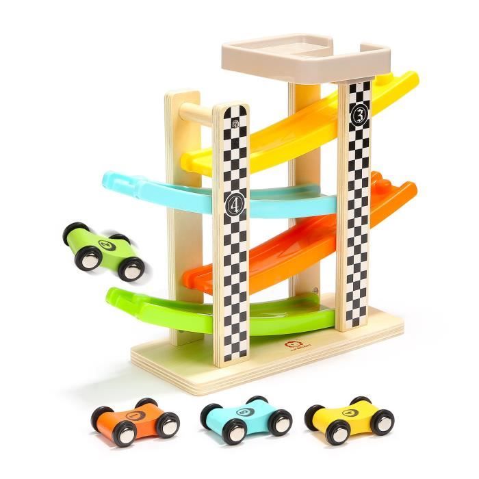 Piste De Course En Bois Rampe Jouet Pour Les Tout Petits Kit De Course De Jeu Des Enfants Avec Garage Et Voitures En Bois 2rq4o2 Achat Vente Voiture Camion Cdiscount