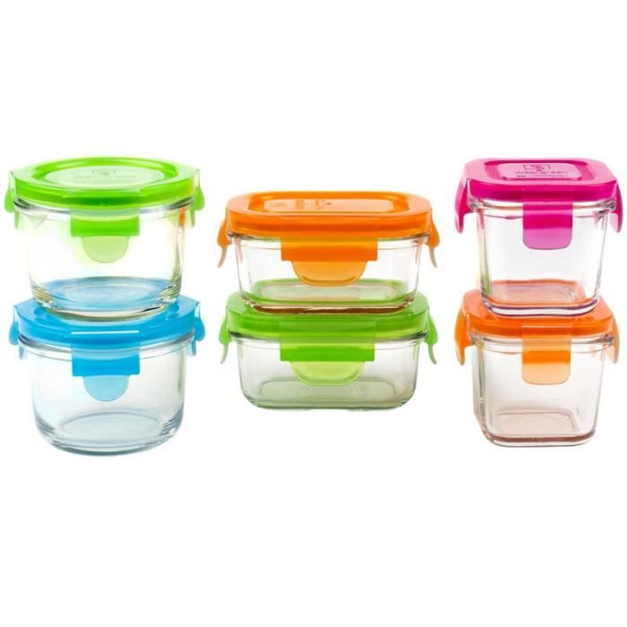 Coffret 6 Pots De Conservation En Verre Trempe Weangreen Cdiscount Puericulture Eveil Bebe
